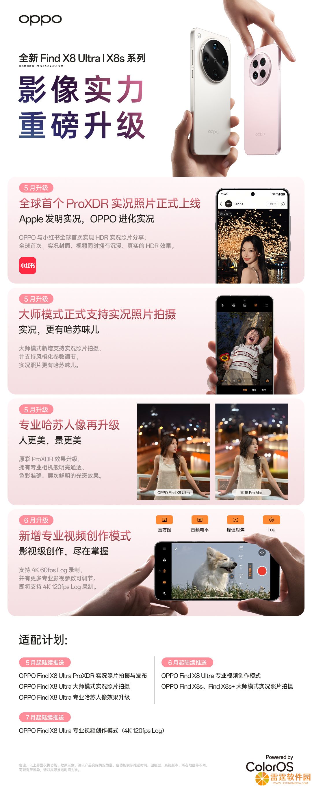 OPPO Find X8 Ultra 手机 OTA 预告：全球首个 ProXDR 实况照片，大师模式支持实况照片拍摄