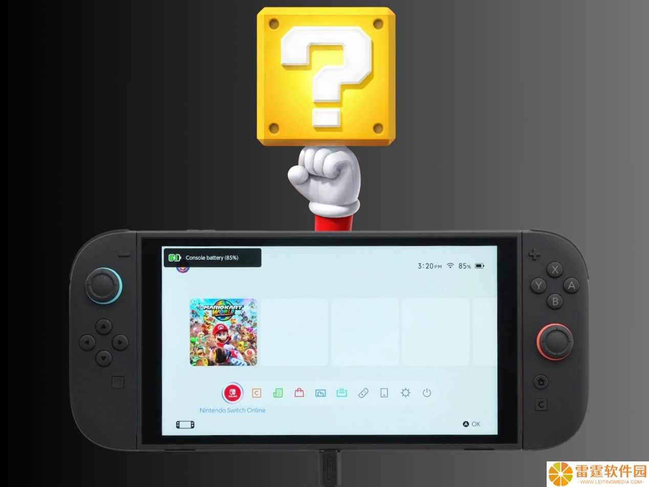 任天堂演示 Switch 2 主机充电至约 90% 暂停功能，有助于保护设备电池