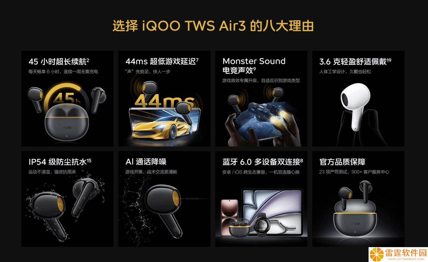 iQOO TWS Air3耳机上市：超长续航45小时，游戏低延迟仅99元！