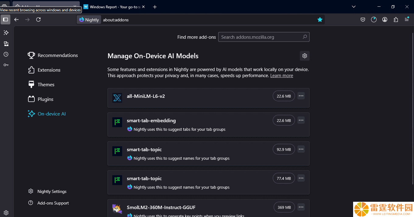 火狐 Firefox 140 浏览器新特性：可管理、删除端侧 AI 模型
