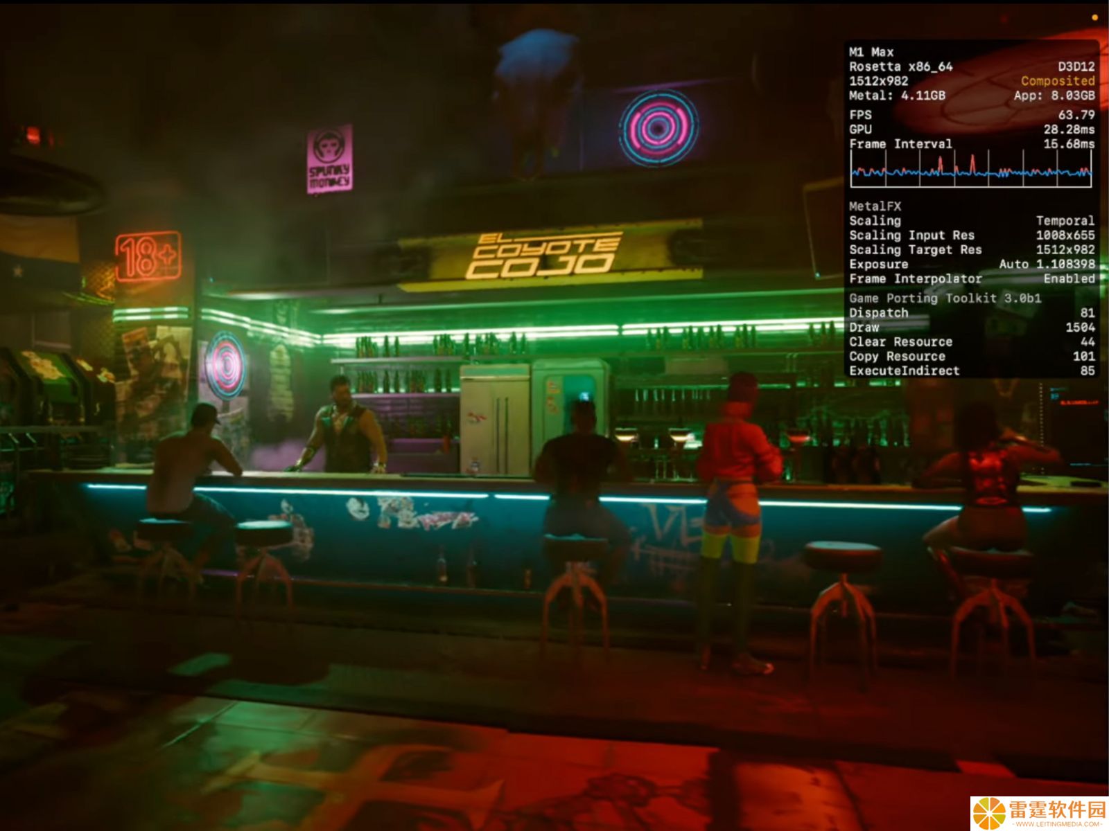 转译运行《赛博朋克 2077》平均 63FPS，苹果 M1 Max 芯片更新 macOS 26 系统后游戏表现提升