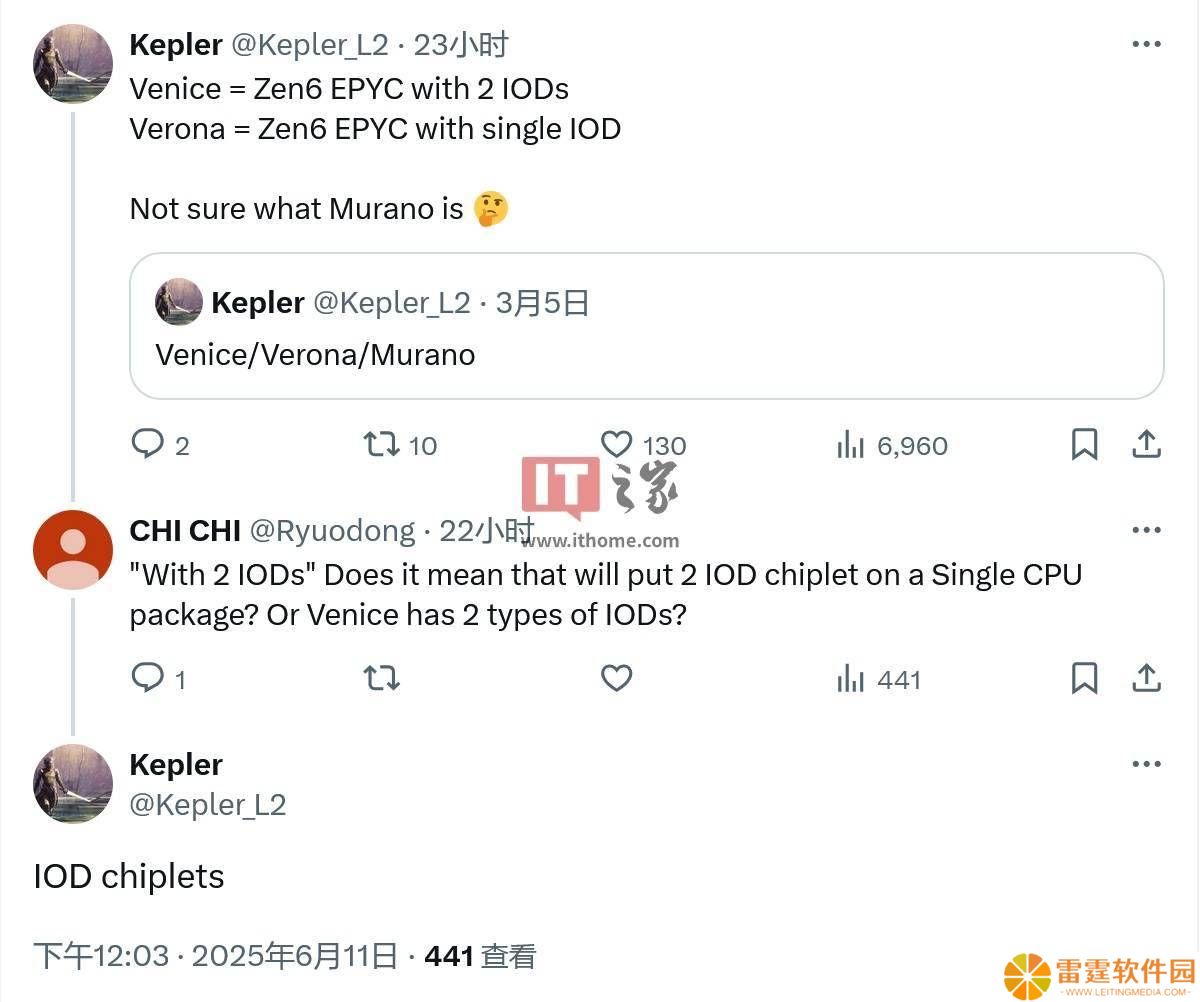 AMD en 6霄龙Venice变体将采用双芯IOD设计？