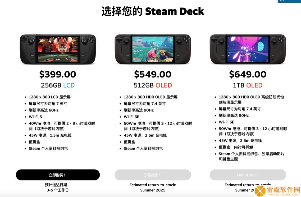 因“供应链限制”，Steam Deck OLED 掌机在美国和加拿大暂时缺货