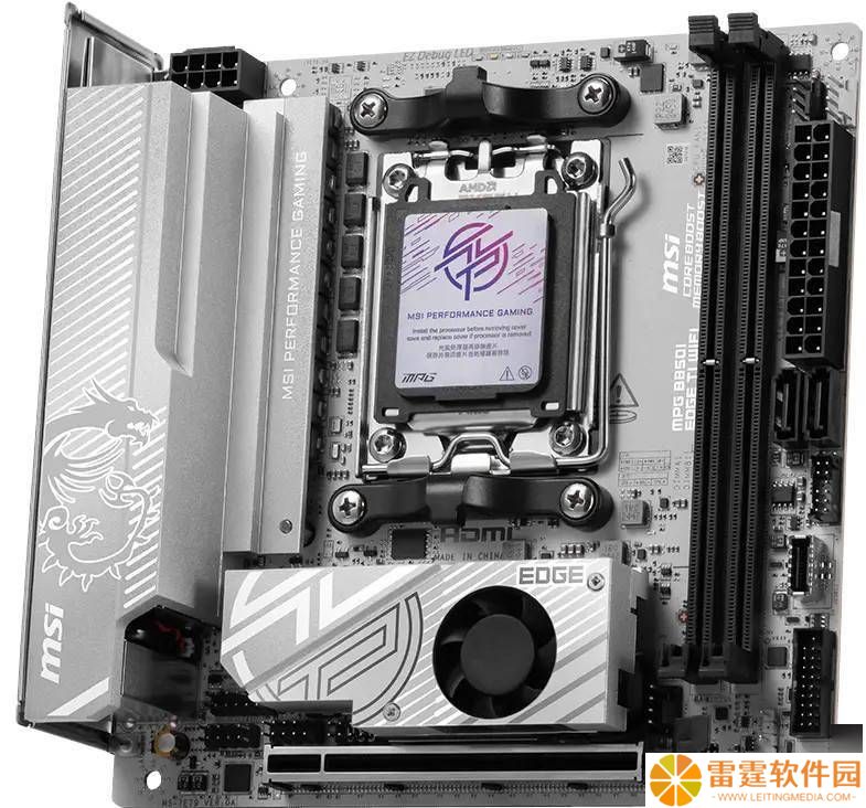 微星MPG B850I主板上线：银灰配色，主M.2位配风扇散热