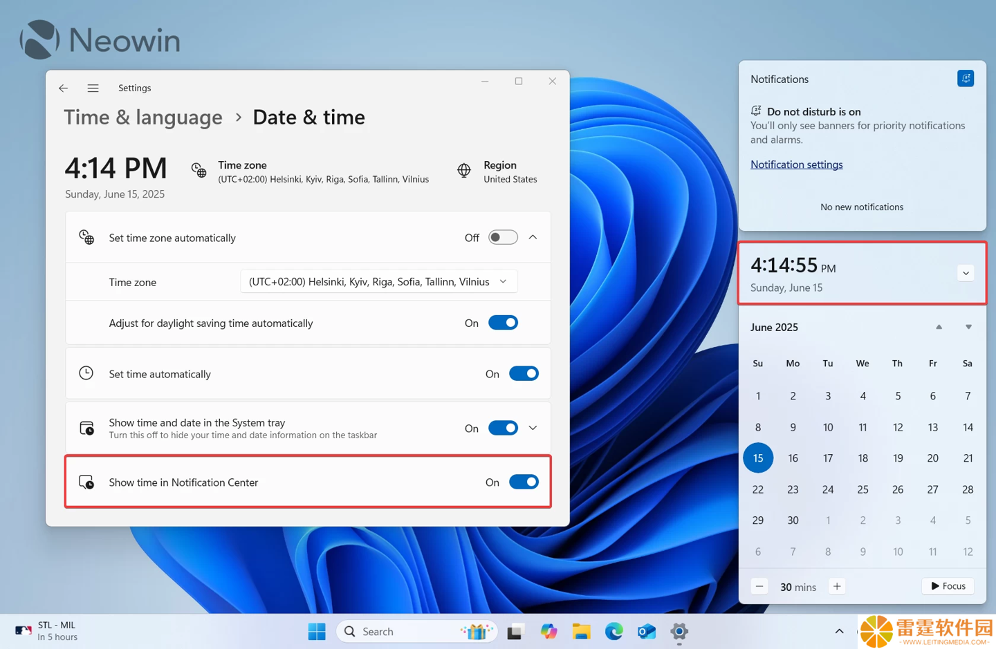 支持秒数显示：微软 Win11 恢复 Windows 10 任务栏时钟功能，需 ViveTool 手动开启