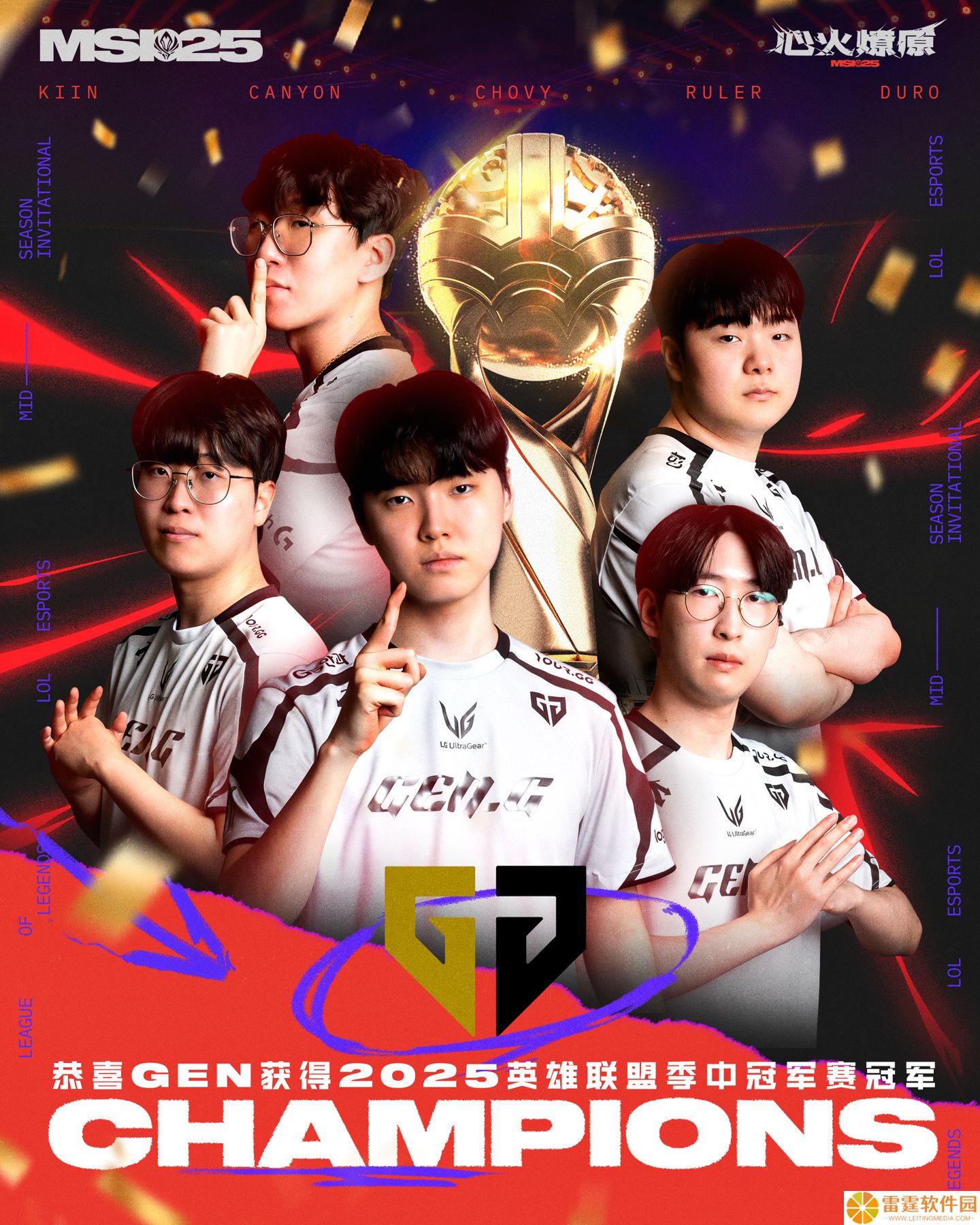 《英雄联盟》MSI 2025 决赛：GEN 3:2 战胜 T1 卫冕冠军