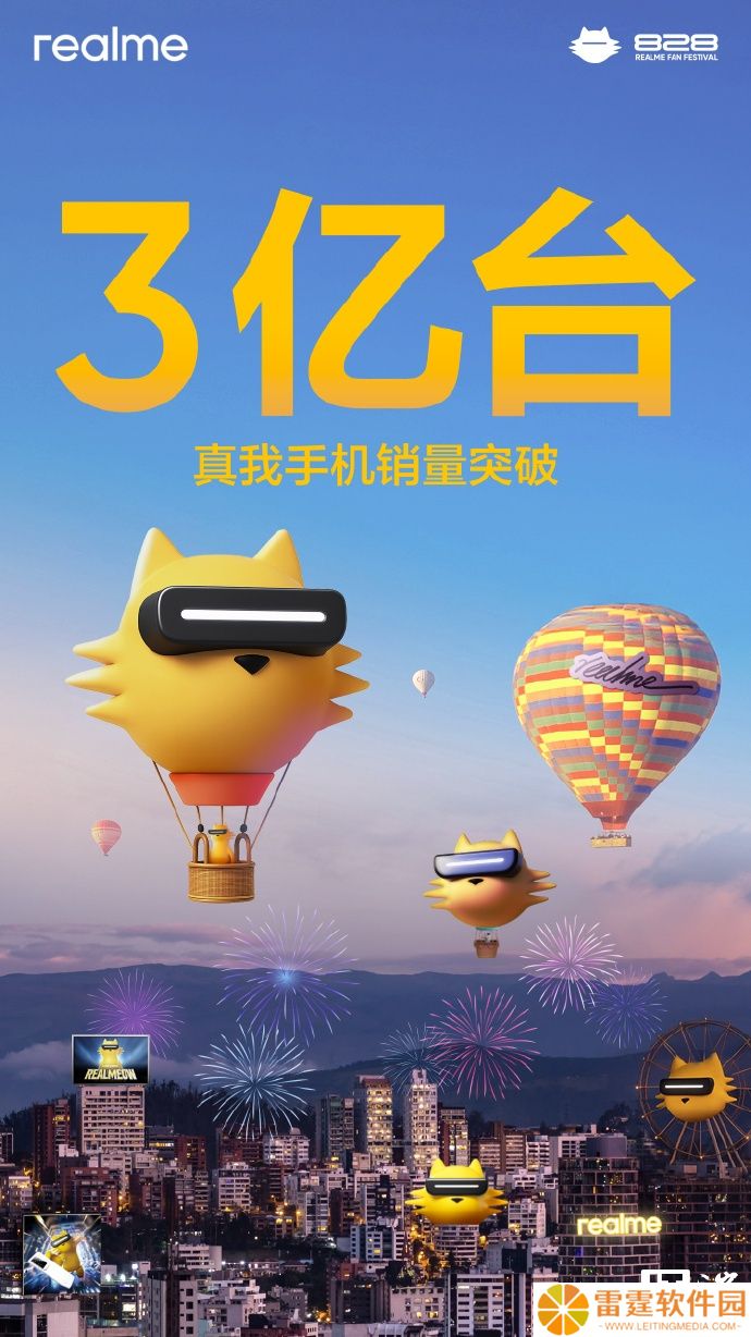 真我手机全球销量突破 3 亿台