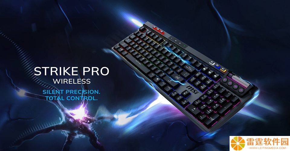 微星推出凯华夜阑轴 Pro 键盘 STRIKE PRO WIRELESS，全配列三模连接