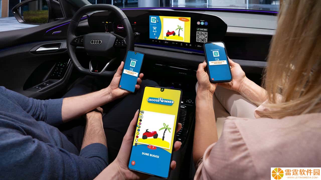 奥迪 A6 / Q6 e-tron 海外推出“车载游戏机”模式：手机变身手柄，多人也能玩