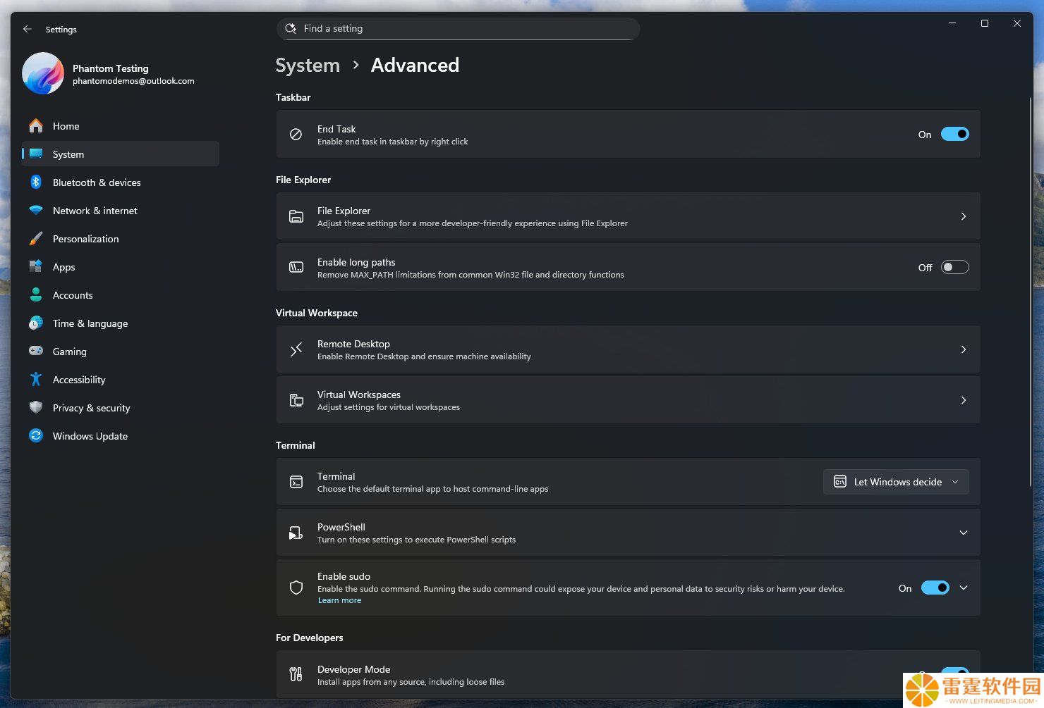 微软 Win11“高级设置”已上线 Dev / Beta 版本，可通过 ViVeTool 开启
