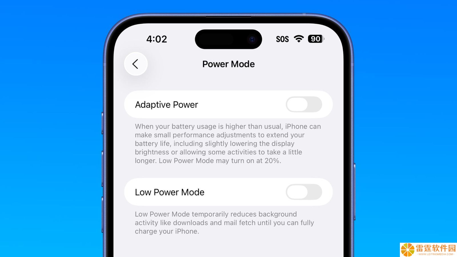 苹果 iOS 26 新增自适应电源模式仅适用 iPhone 15 Pro 及后续机型，需 Apple 智能 AI 驱动