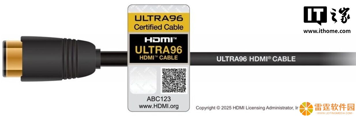 HDMI 2.2 最终完整规范发布：线缆必须标 ULTRA96 字样，带宽翻倍至 96 Gbps