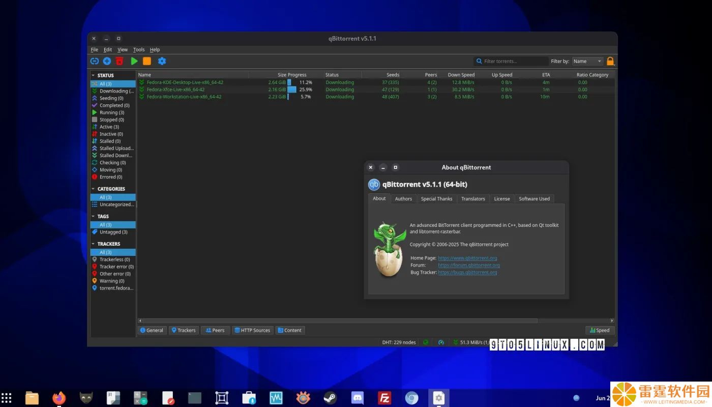 开源轻量级 BT 下载器 qBittorrent 5.1.1 发布：改进 Wayland 会话、优化 WebUI 界面