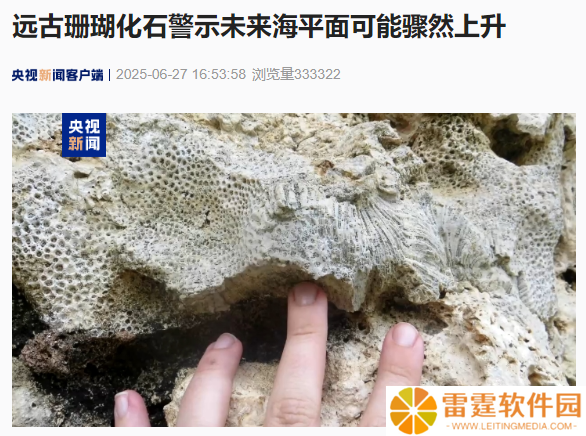 研究团队：远古珊瑚化石警示未来海平面可能骤然上升