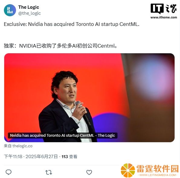 英伟达低调收购加拿大 AI 初创公司 CentML，多位高管及工程师加盟